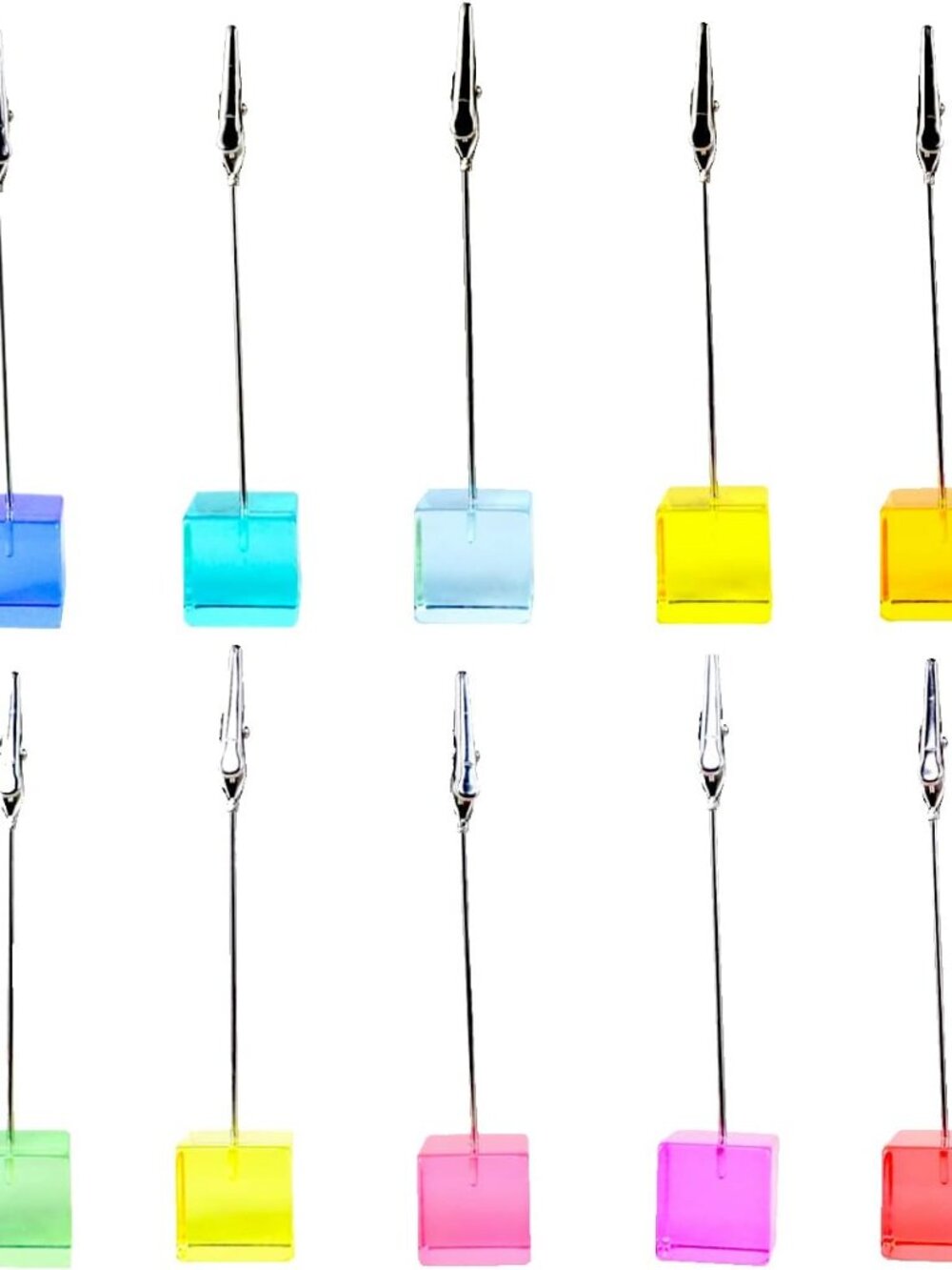 Desktop Picture Holders, 10 pcs Rainbow Colors Polaroid Photo Clip Stand for Pap